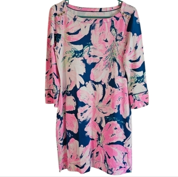NWOT Lilly Pulitzer Sophie Sheath Sleeve Floral Jersey Knit Mini Dress
